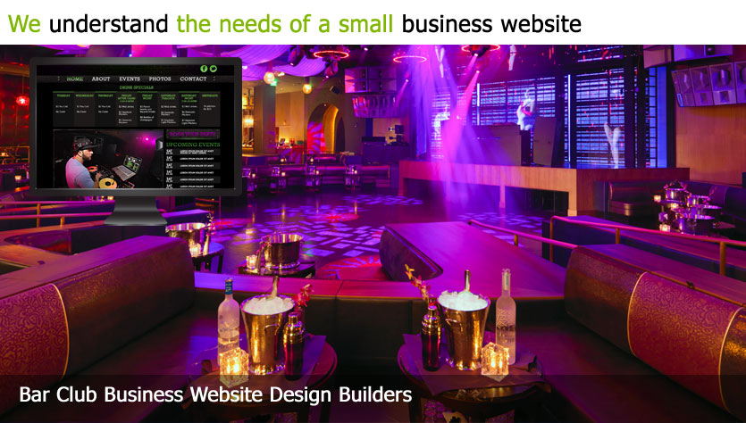 bar club web design template site builder