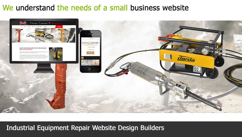 industrial equipment repair web design template site builder