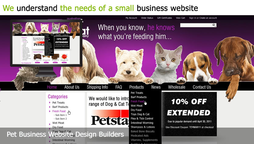 pet shop web design template site builder