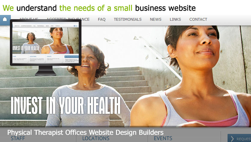 physical therapist web design template site builder