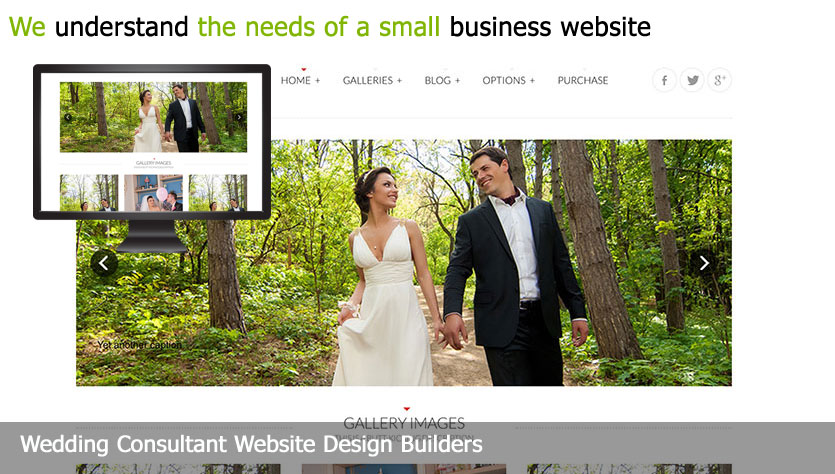 wedding consultant web design template site builder